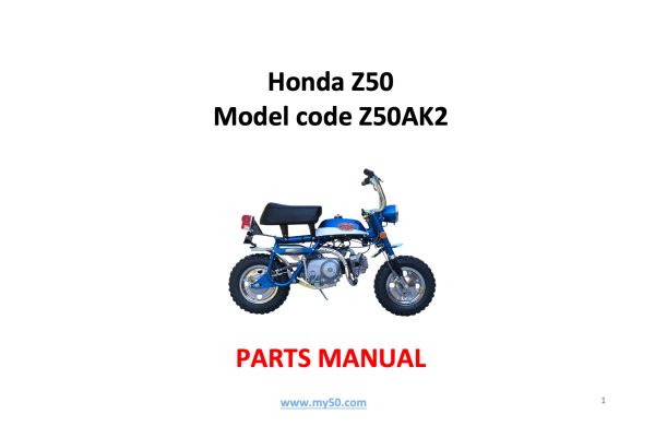 HONDA Z50A MINI TRAIL MONKEY 50cc MOTORCYCLE BIKE WORKSHOP MANUAL 